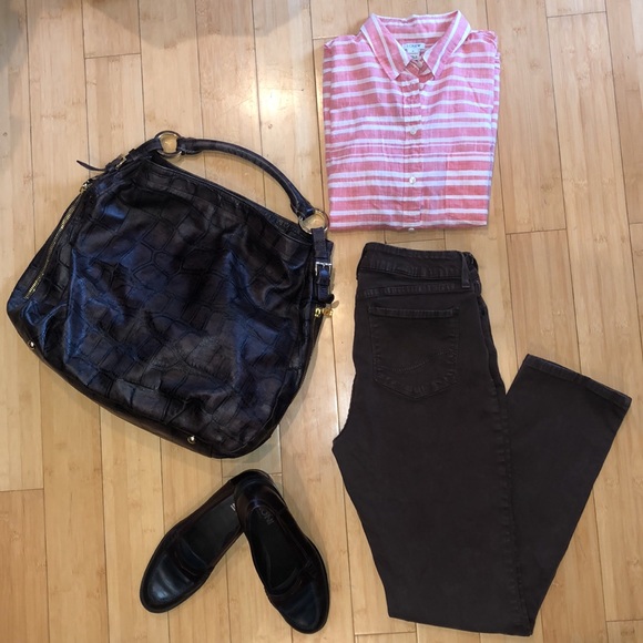 J.Crew Salmon Striped Collared Shirt - Picture 7 of 10